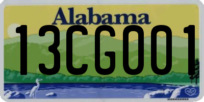 AL license plate 13CG001
