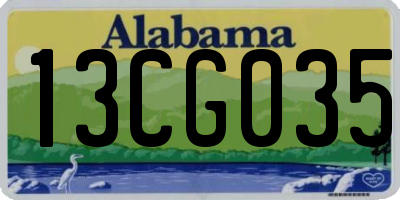 AL license plate 13CG035