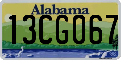 AL license plate 13CG067