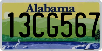AL license plate 13CG567