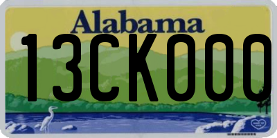 AL license plate 13CK000