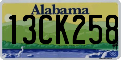AL license plate 13CK258