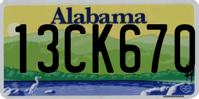 AL license plate 13CK670