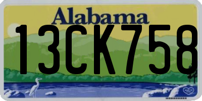 AL license plate 13CK758