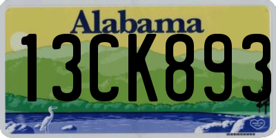 AL license plate 13CK893