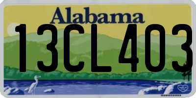 AL license plate 13CL403