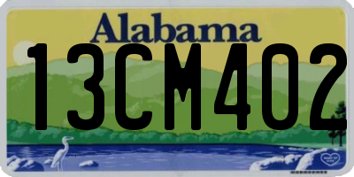 AL license plate 13CM402