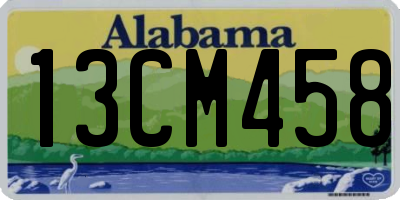 AL license plate 13CM458