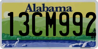 AL license plate 13CM992