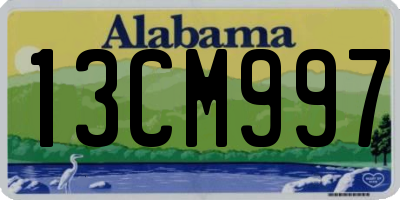 AL license plate 13CM997