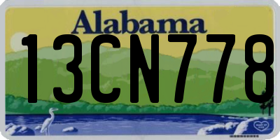 AL license plate 13CN778