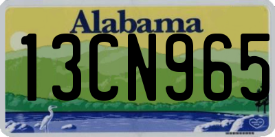 AL license plate 13CN965