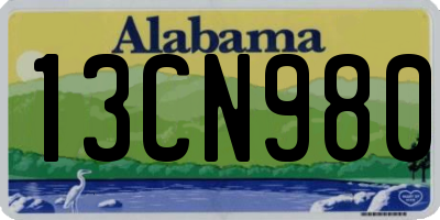 AL license plate 13CN980