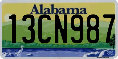AL license plate 13CN987