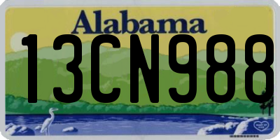 AL license plate 13CN988