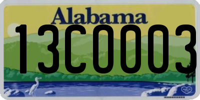 AL license plate 13CO003