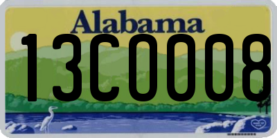AL license plate 13CO008