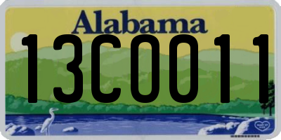 AL license plate 13CO011