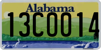 AL license plate 13CO014