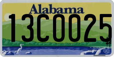 AL license plate 13CO025