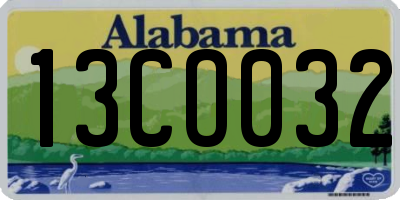 AL license plate 13CO032