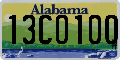 AL license plate 13CO100