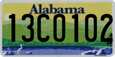 AL license plate 13CO102