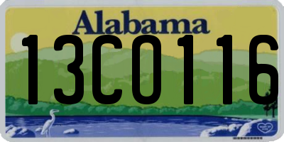 AL license plate 13CO116
