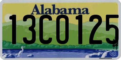 AL license plate 13CO125