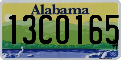 AL license plate 13CO165