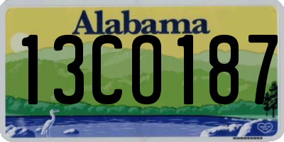 AL license plate 13CO187