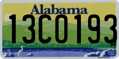 AL license plate 13CO193