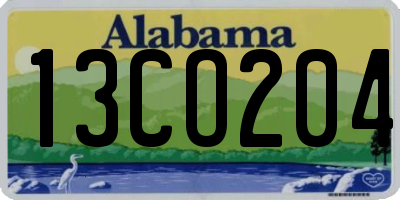 AL license plate 13CO204