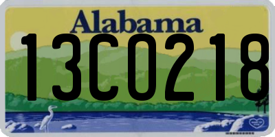 AL license plate 13CO218