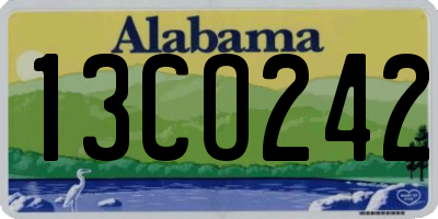 AL license plate 13CO242