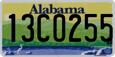 AL license plate 13CO255