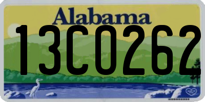 AL license plate 13CO262