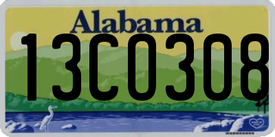 AL license plate 13CO308