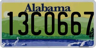 AL license plate 13CO667