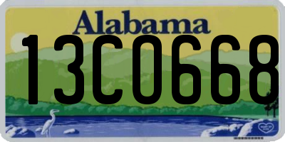 AL license plate 13CO668