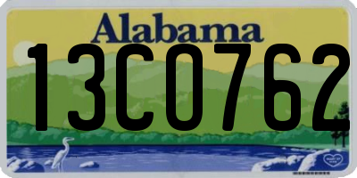 AL license plate 13CO762