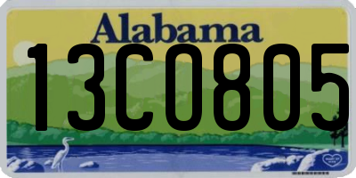 AL license plate 13CO805