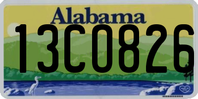 AL license plate 13CO826