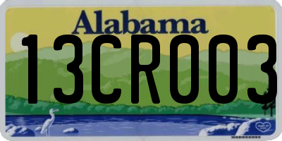 AL license plate 13CR003