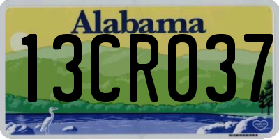 AL license plate 13CR037