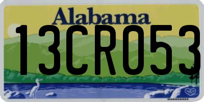 AL license plate 13CR053