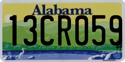 AL license plate 13CR059