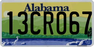 AL license plate 13CR067