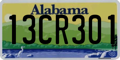 AL license plate 13CR301