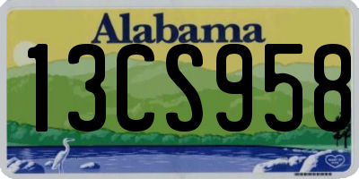 AL license plate 13CS958
